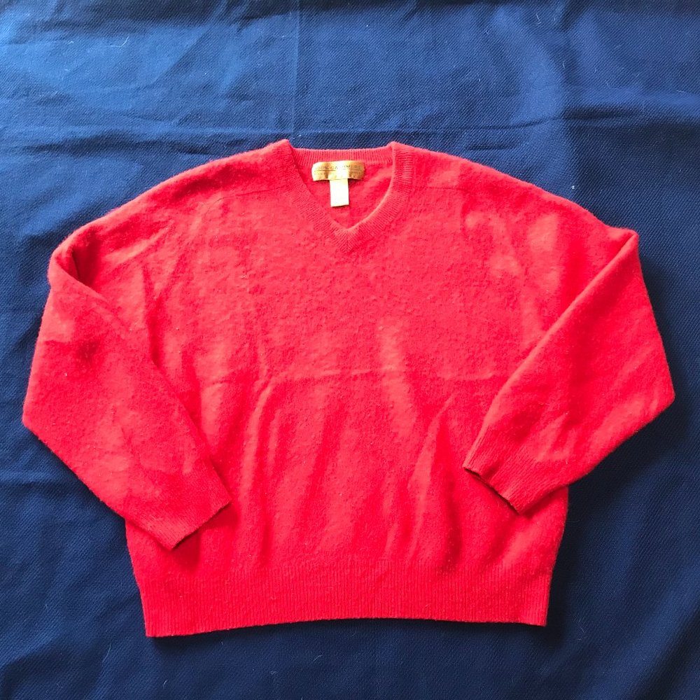100% Cashmere Sweater ~ Red ~ XL